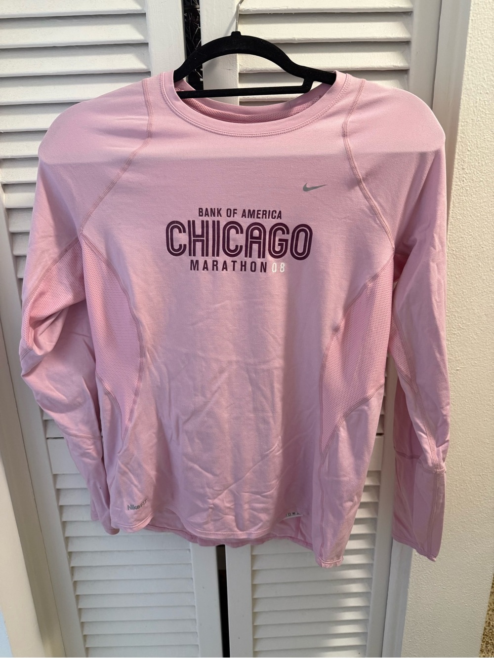 Chicago Marathon 2008 Pink Nike Long Sleeve Shirt